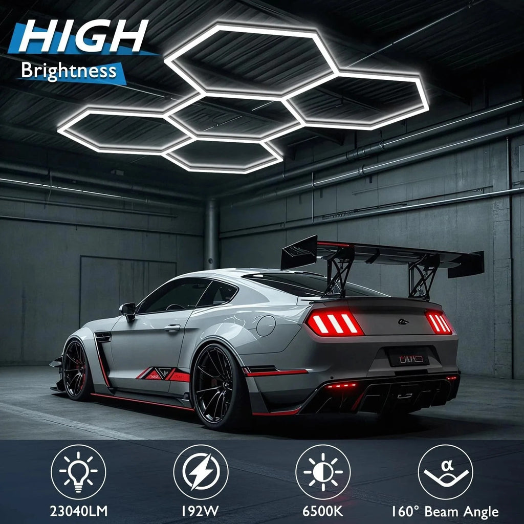 Ultra Bright Hexagon Garage Lights.720W 86400LM 6500K Hexagon LED Light