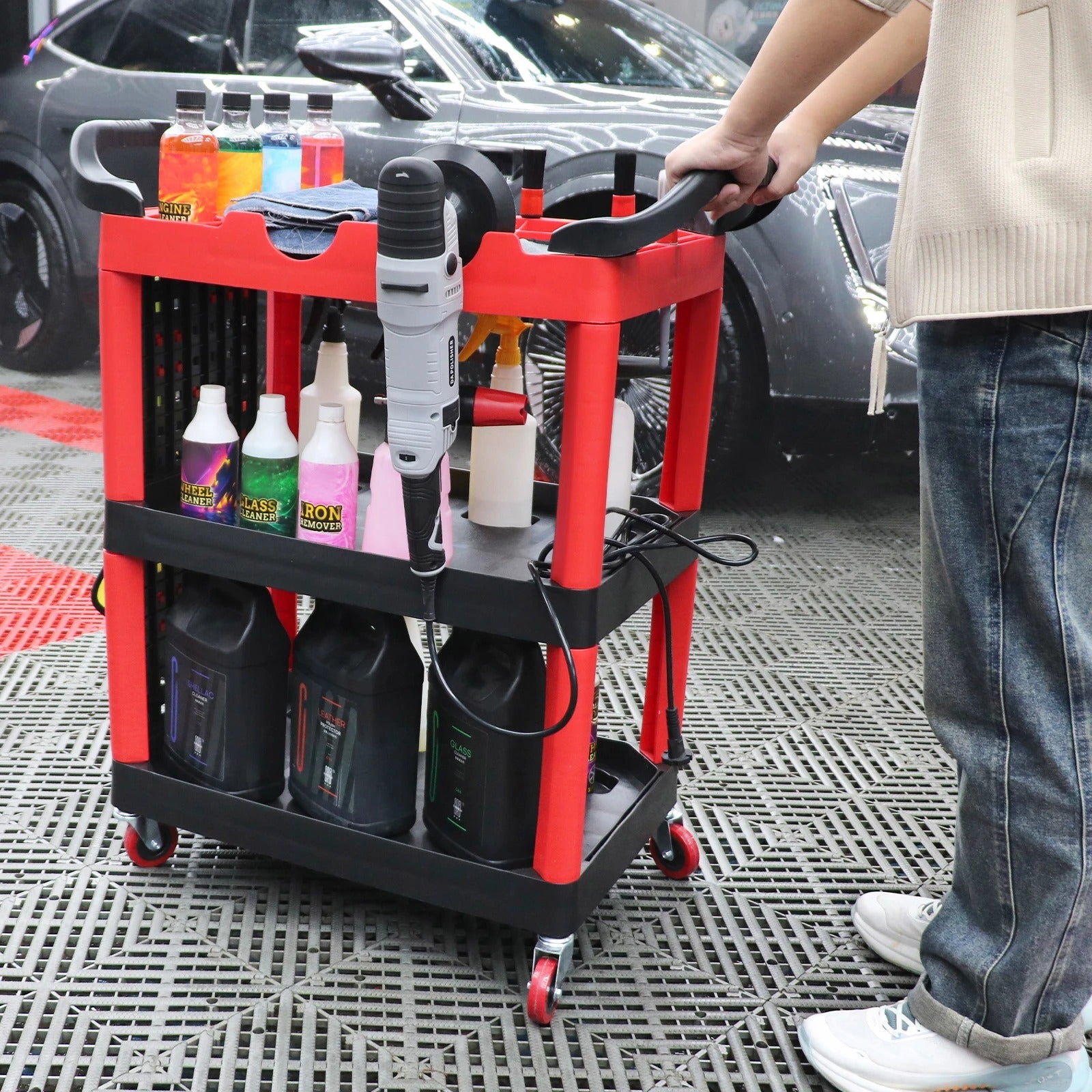 Auto 3 Tier Rolling Detail Cart