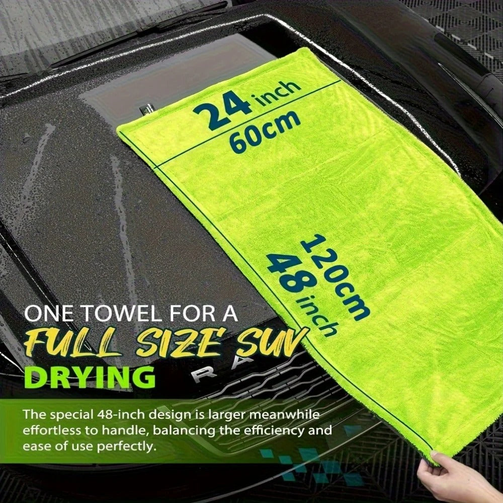 1400GSM Full-Size SUV Truck Drying Towel Double-Sided Microfiber, Twisted Yarn Technology, High Absorbency And Scratch-Resistant