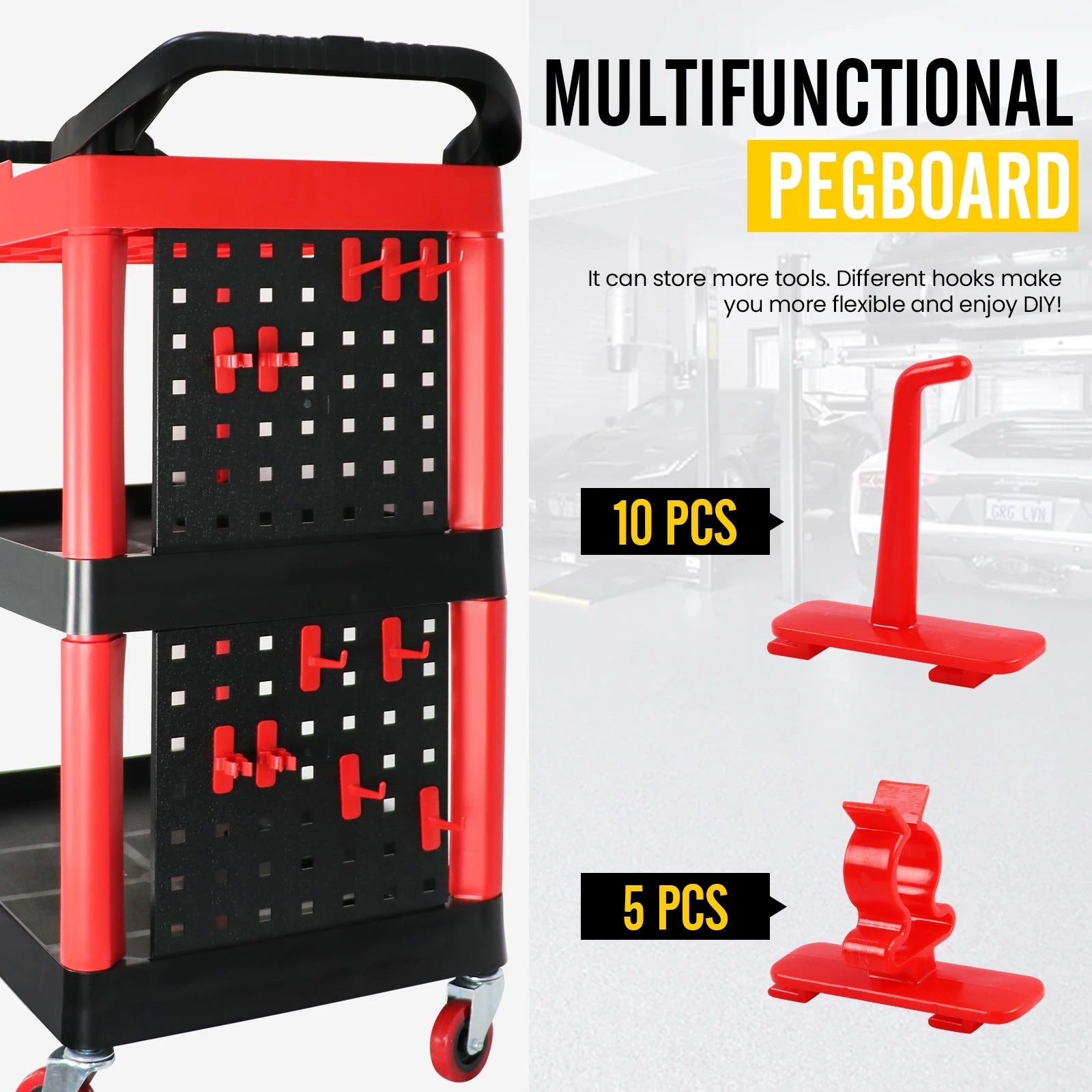 Auto 3 Tier Rolling Detail Cart